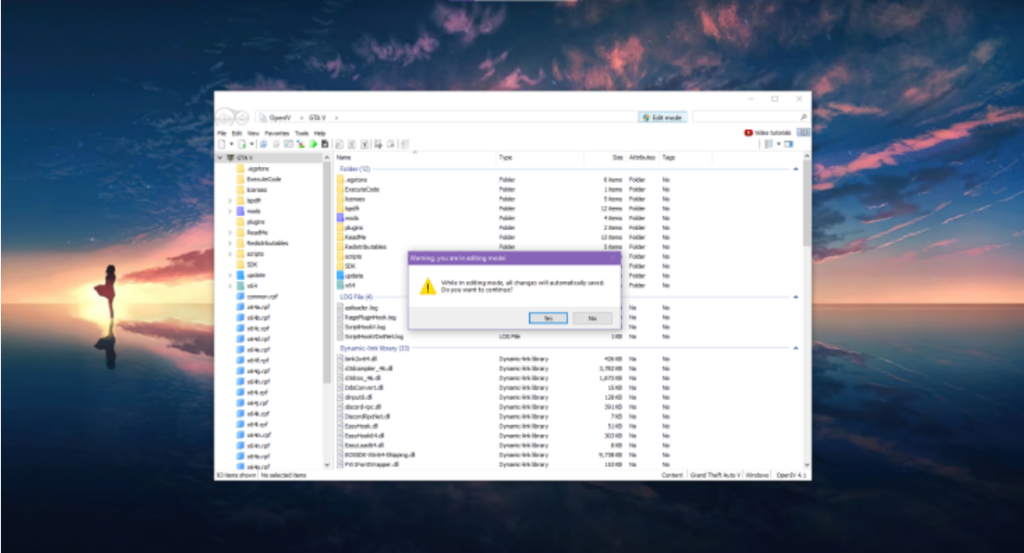 Enable Edit Mode in OpenIV software(Windows) -GTA V