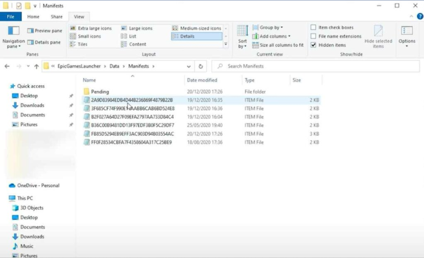 Locate Manifests folder for EpicGames Client - OpenIV Windows